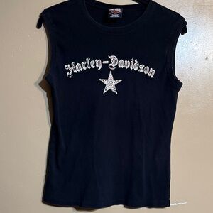 Harley-Davidson Women's Black Muscle Tee with Star